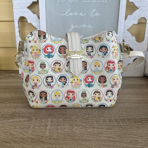 Disney Handbags - Loungefly Crossbody Bag Purse Handbag - Disney Princess Circles - used at Disney